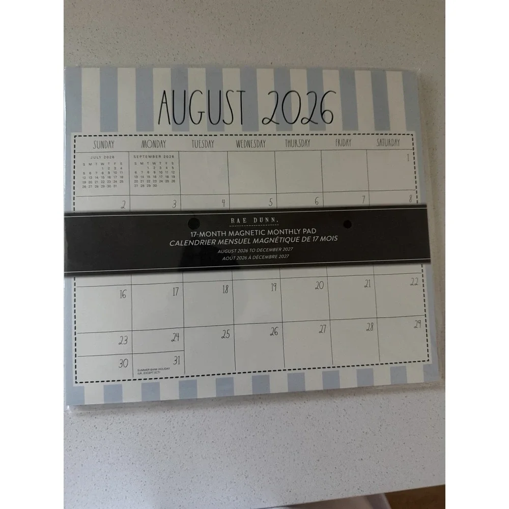 📆 Brand NEW w/Tags Rae Dunn 17 Month Magnetic Monthly Pad Aug 2026-Dec 2027
